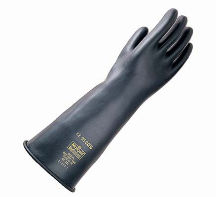 Black Rubber Gauntlets, Mediumweight, 24'